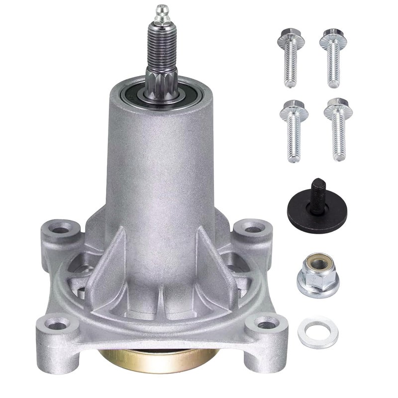 ranwin Spindle Assembly Fit for Craftsman HU Ariens Poulan - Mandrel Spindle Fit for 42" 46" 48" 54" Mower Deck, with Thread Bolts and Grease Fitting, Replace 192810 532187292 532187281 567253301 (1) - Image 1